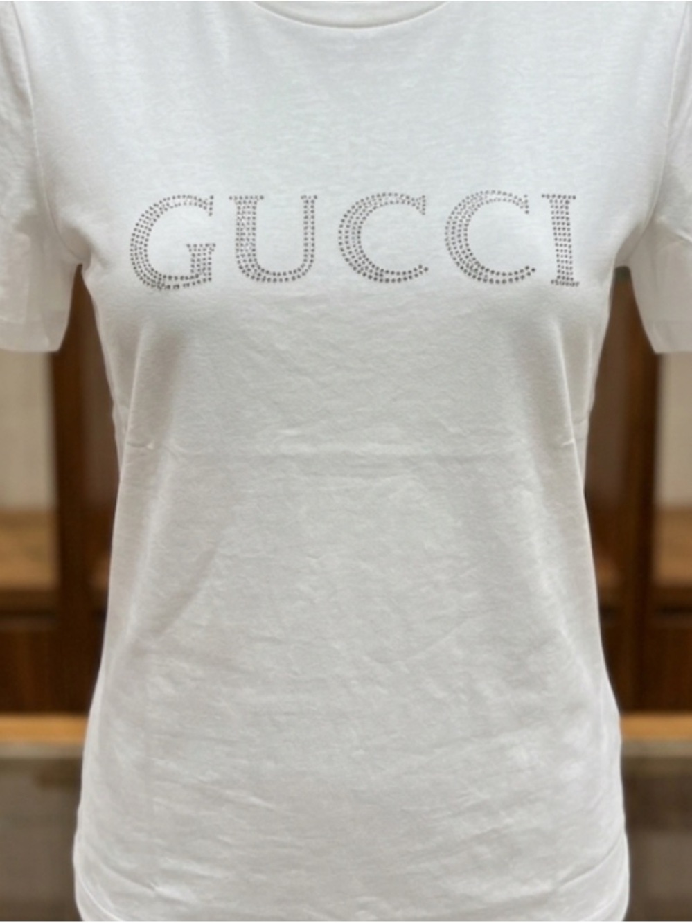 Brand new stretchy White Crystal Logo Short Sleeve Tee